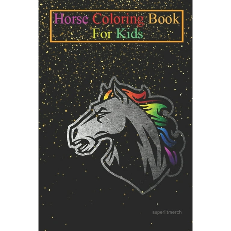 Horse coloring book for kids mustangtm rainbow edition animal coloring book