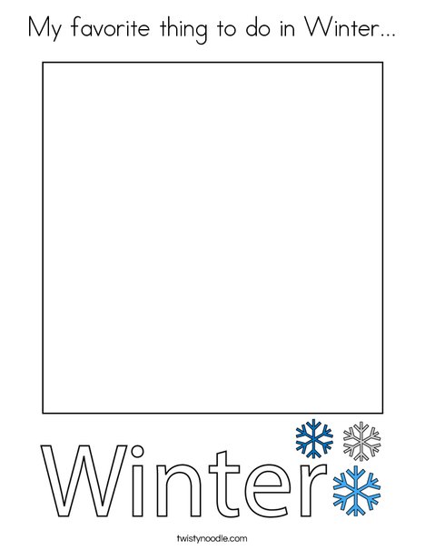 My favorite thing to do in winter coloring page