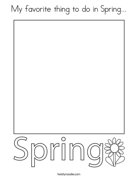 My favorite thing to do in spring coloring page