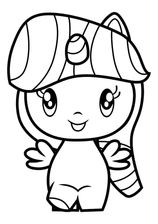 Little purple horse with a horn coloring page