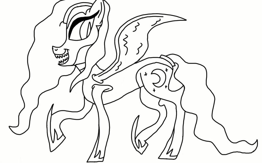 Nightmare moon coloring page free by toychica on