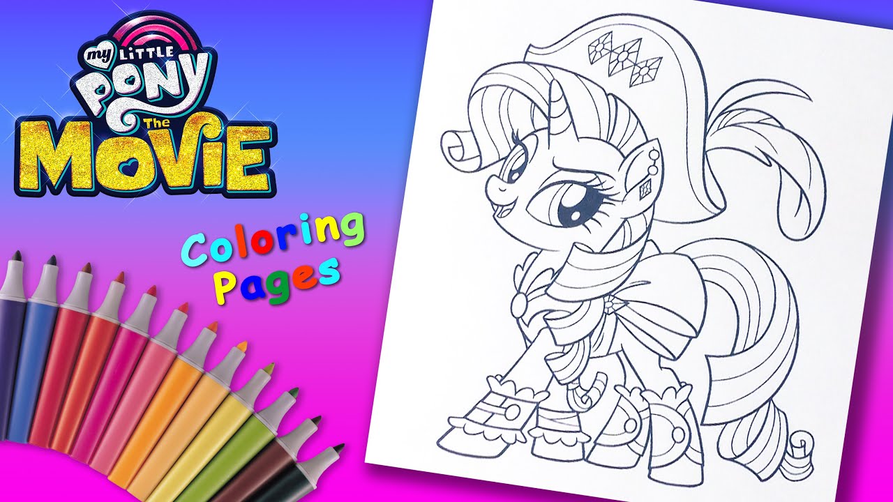 My little pony the movie coloring book for girls mlp pirate rarity coloring pages for kids