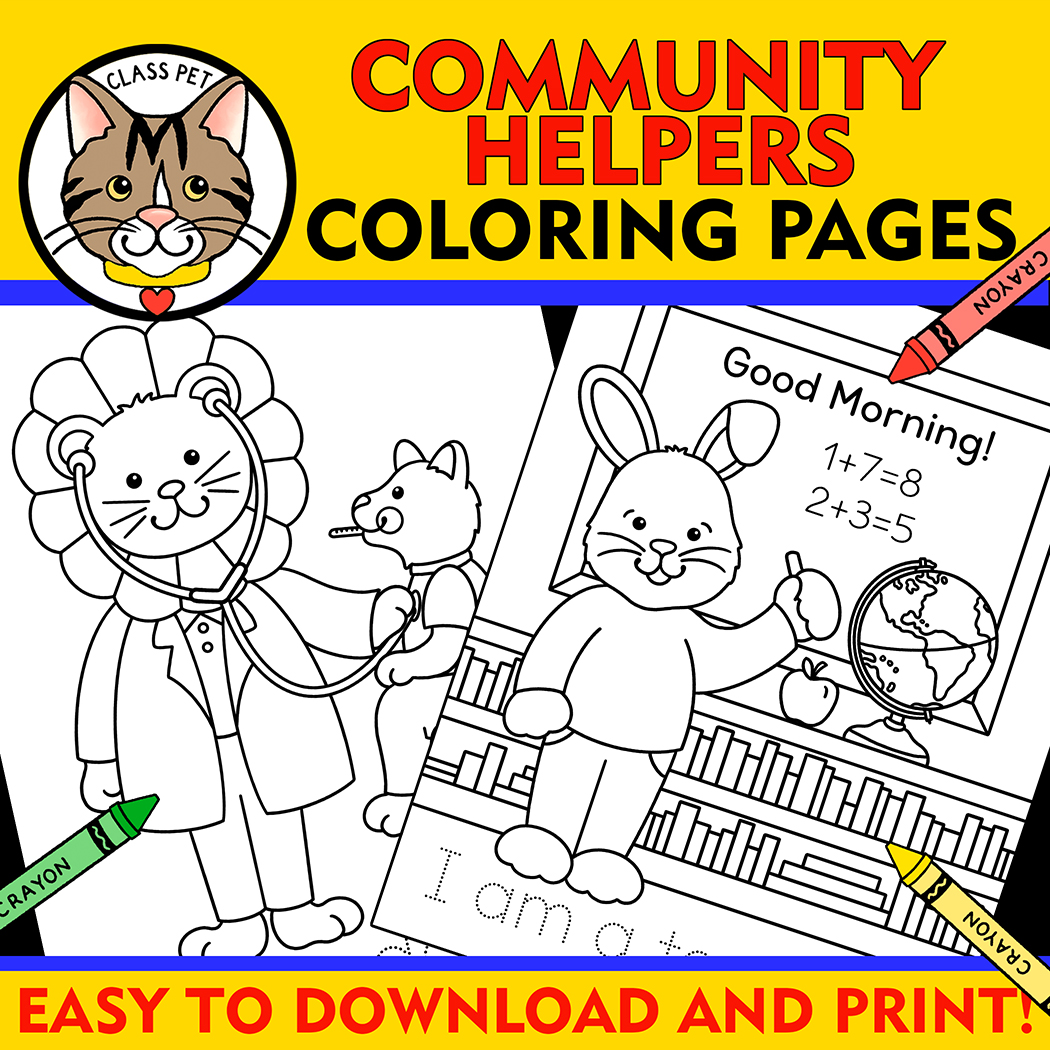 Munity helpers coloring pages made by teachers