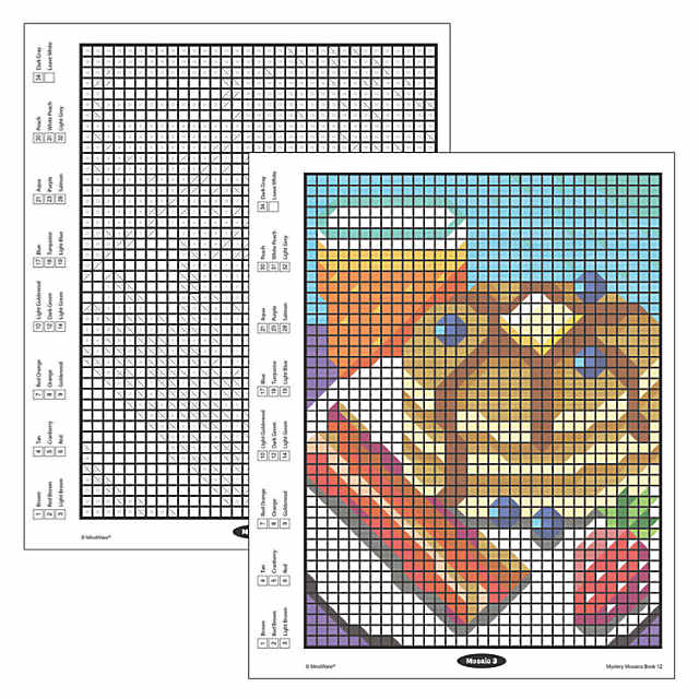Color by number mystery mosaics book