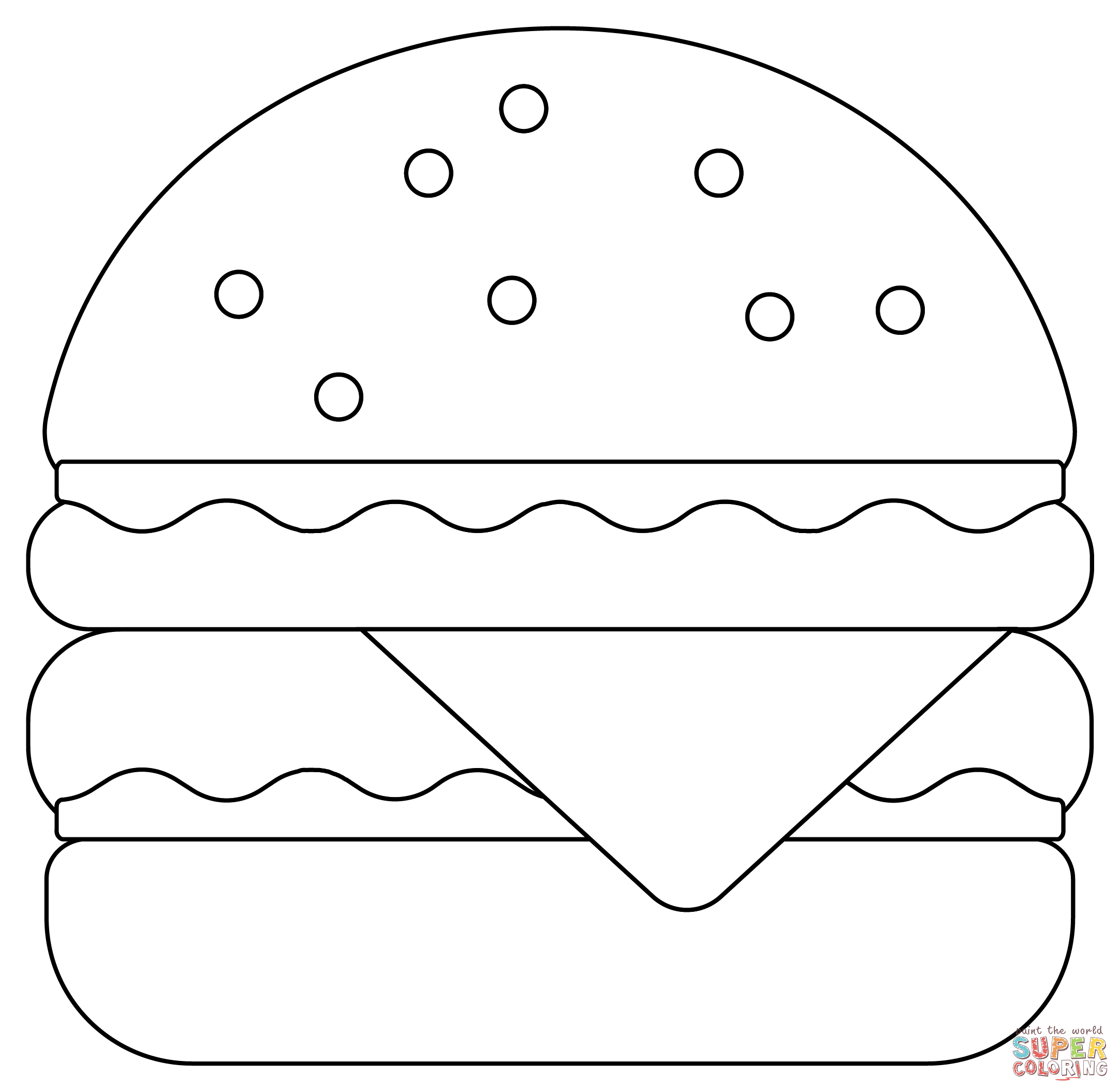 Burger coloring page free printable coloring pages