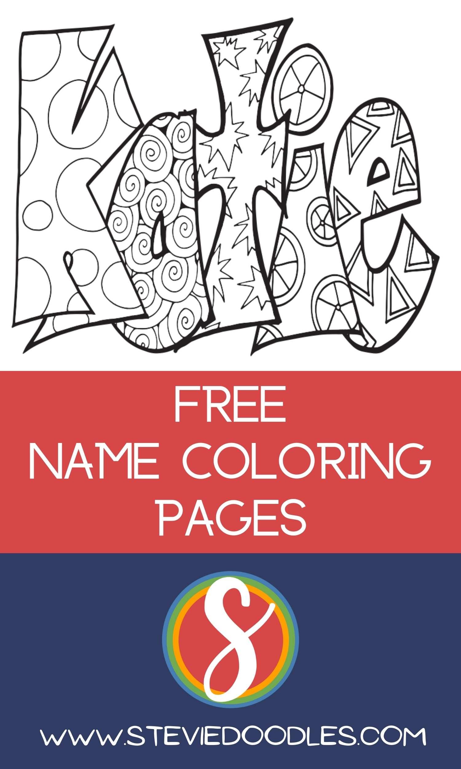 Katie free name coloring page â stevie doodles