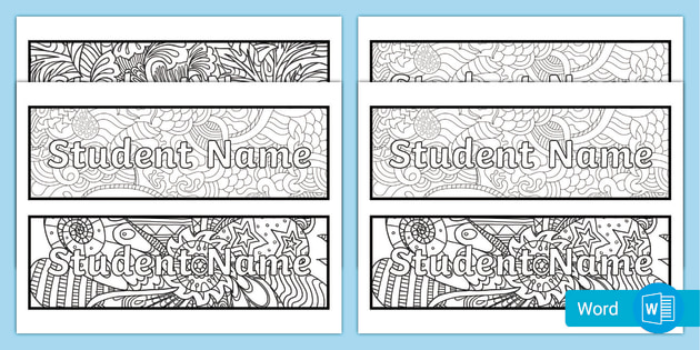 Editable mindfulness desk name tags printable usa