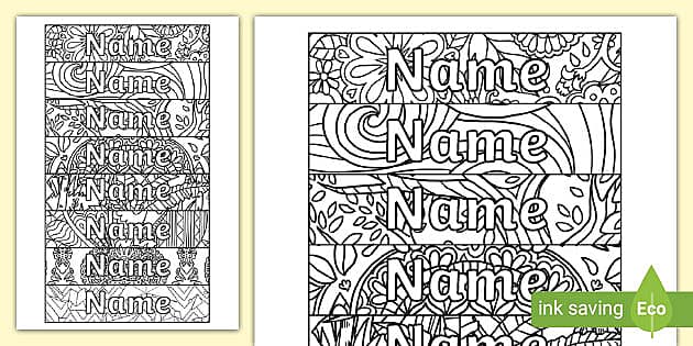 Mindfulness name louring editable drawer labels