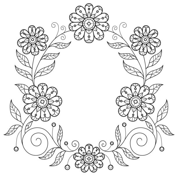 Drawing of decorative name tag stock illustrations royalty