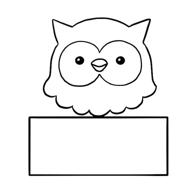 Premium vector owl cartoon animal cute kawaii doodle coloring page drawing