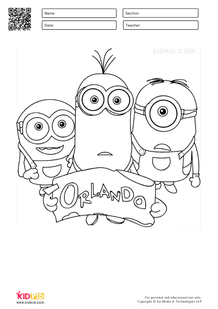 Free minions coloring pages