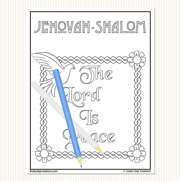 Names of god printable adult coloring pages set