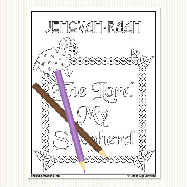Names of god printable adult coloring pages set