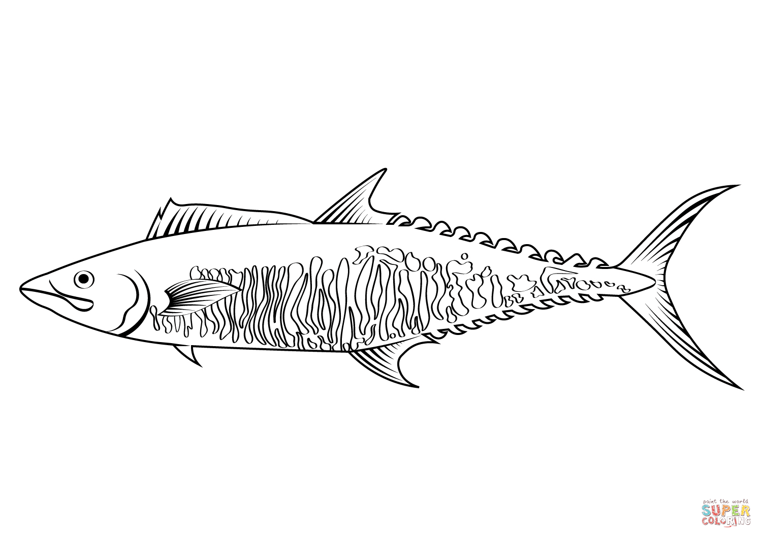 Narrow barred spanish mackerel sberomorus merson coloring page free printable coloring pages