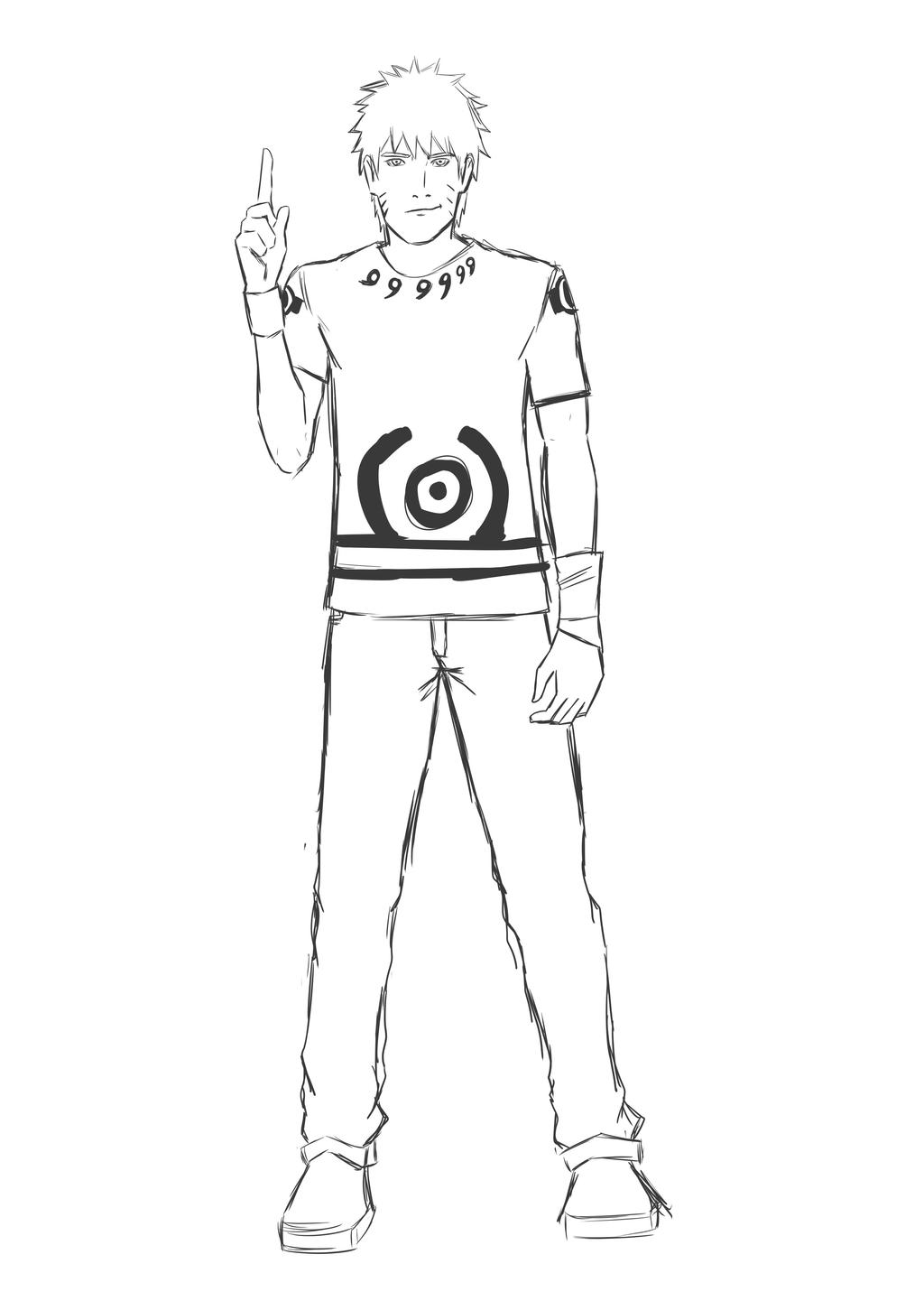 Naruto sage mode shirt sketch by tenshinta on