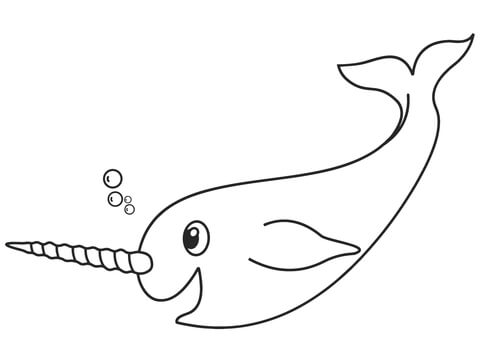 Narwhal coloring page free printable coloring pages