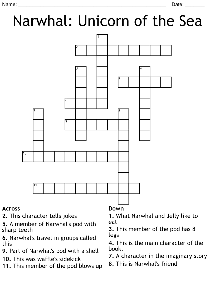 Narwhal unicorn of the sea crossword