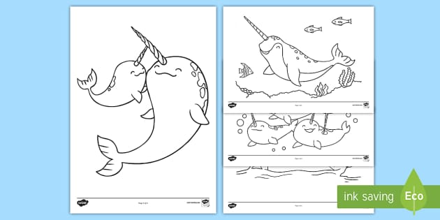 Narwhal coloring pages teacher