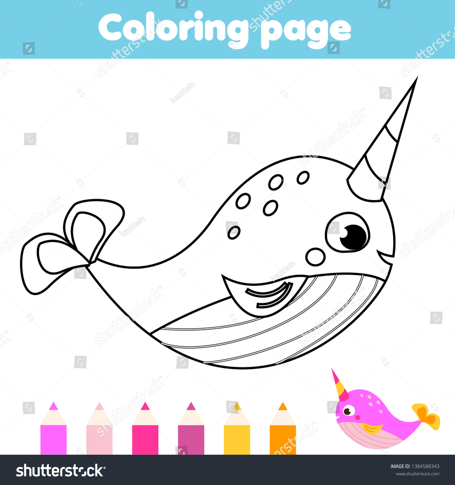 Coloring page color picture toddlers kids stock vector royalty free