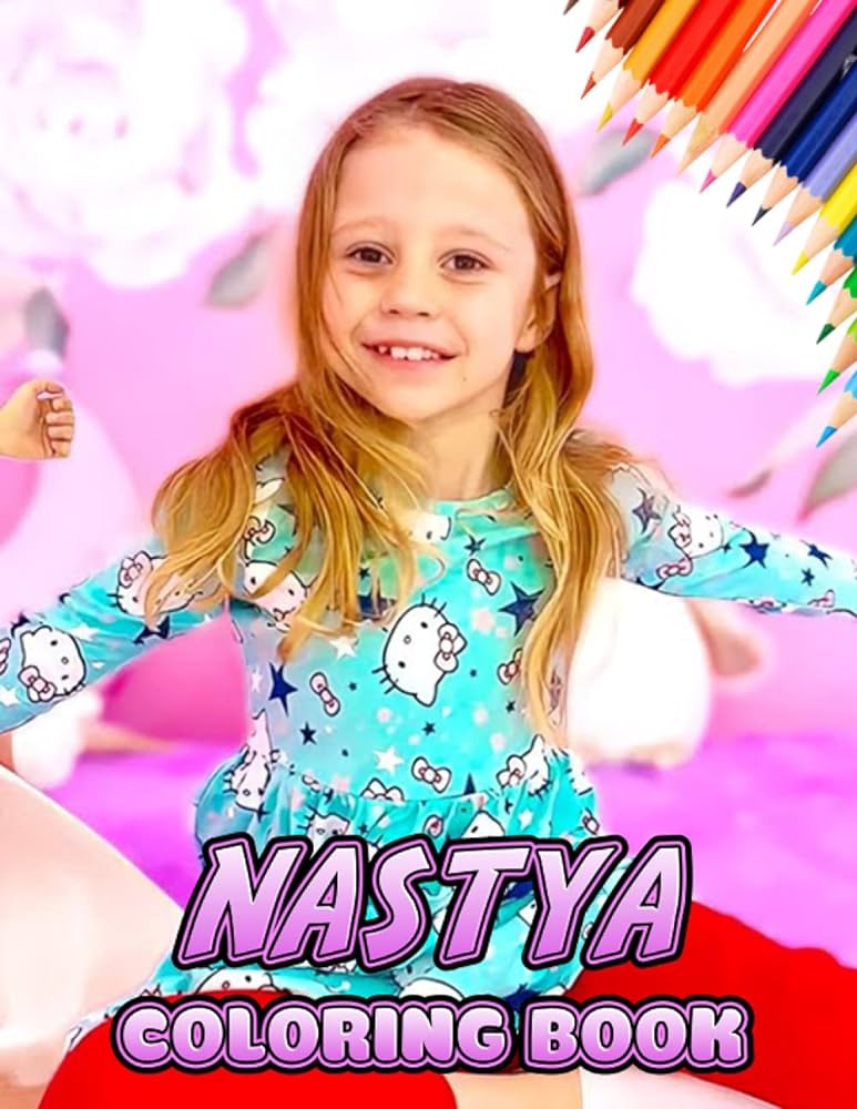 Nastya coloring book a cool coloring book with many illustrations of nastya for fans of all ages to relax and relieve stress guerra erminia books