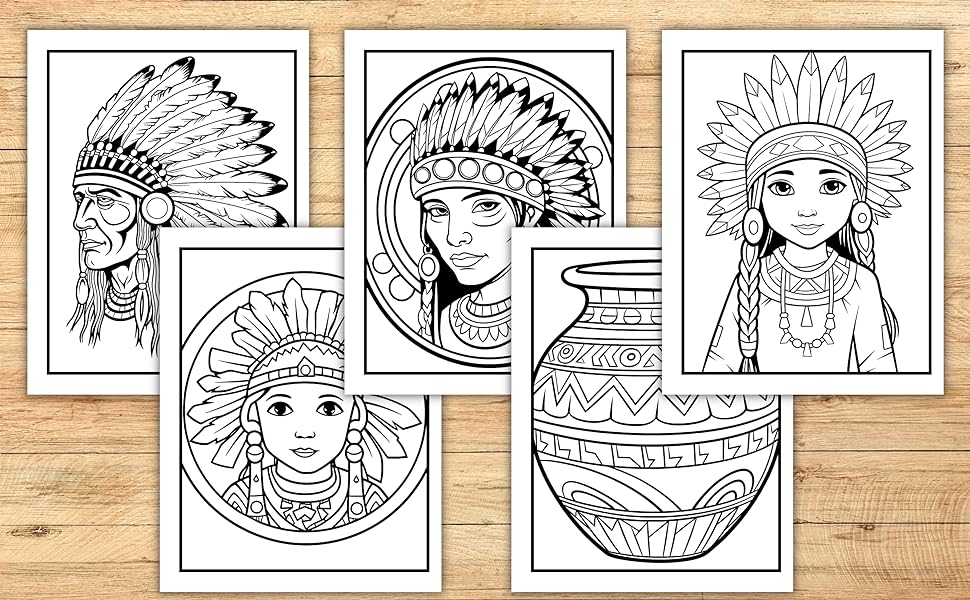 Easy large print native american coloring book simple designs for beginners adults seniors children and teens coloring pages for relaxation and stress relief vida zeya books