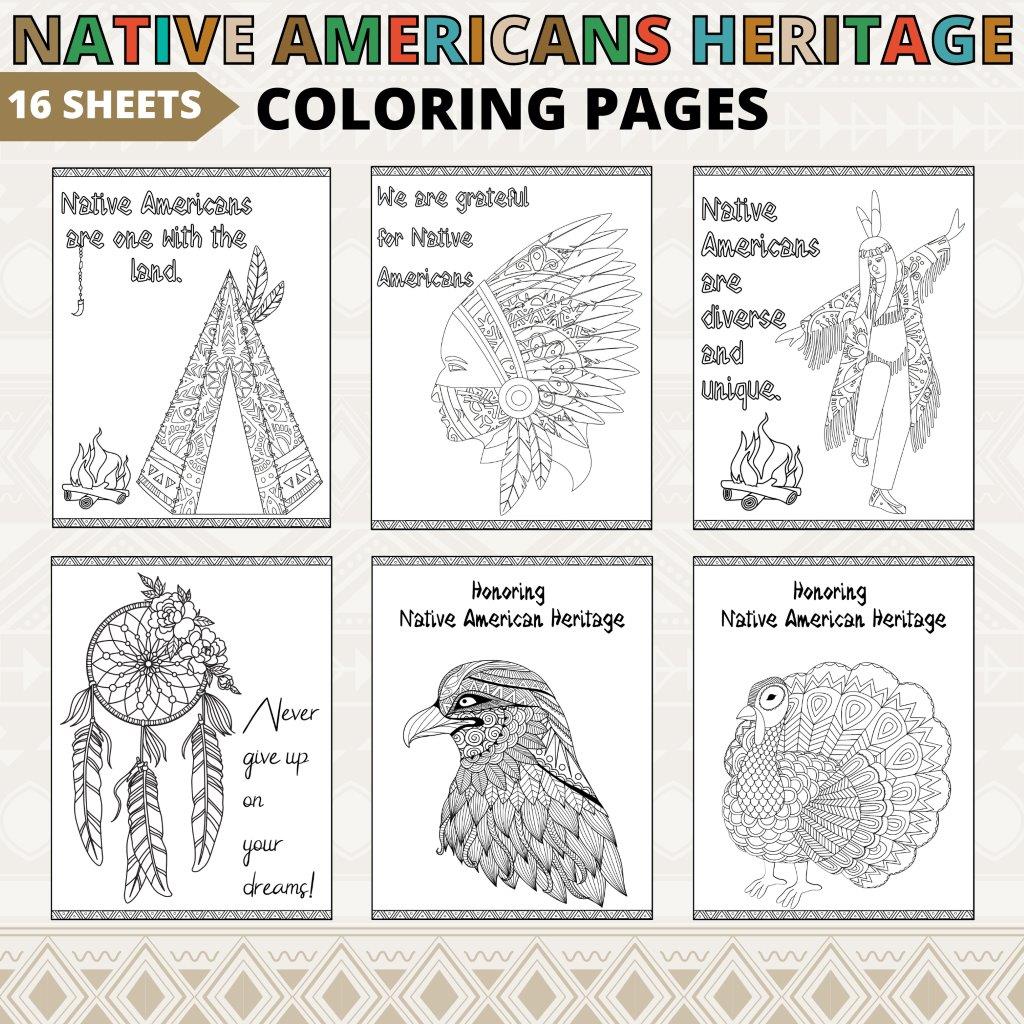 Native american heritage month coloring sheets native americans coloring pages made by teachers