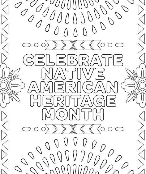 Celebrate native american heritage month coloring page