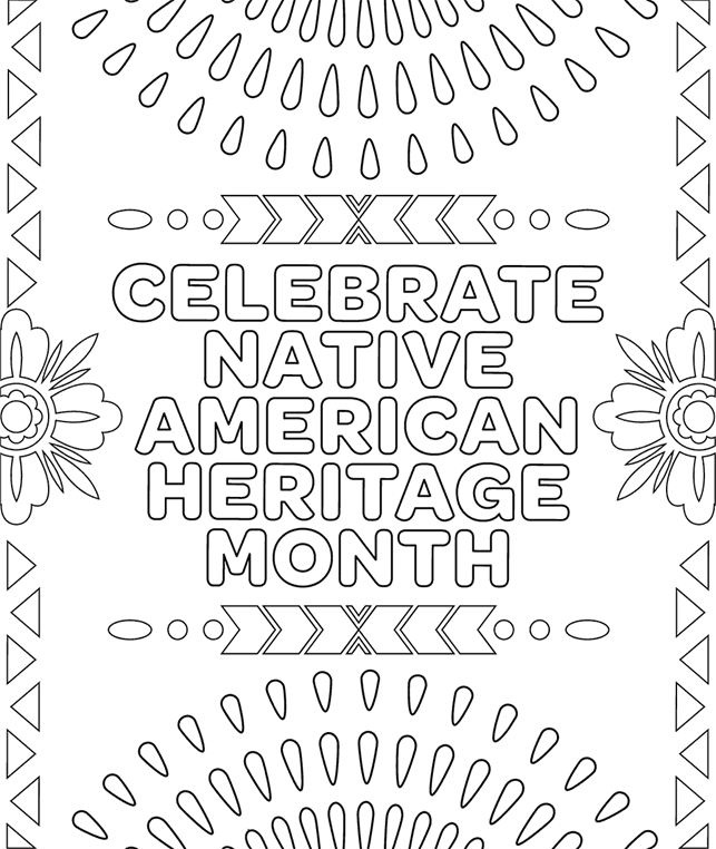 Celebrate native american heritage month coloring page