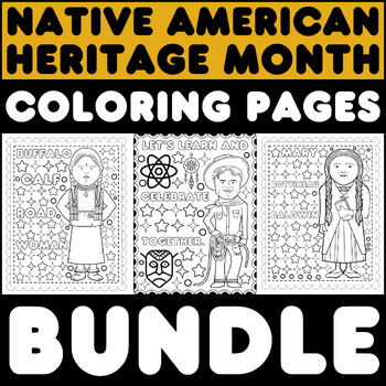 Native american heritage month coloring pages bundle by beacon teaching