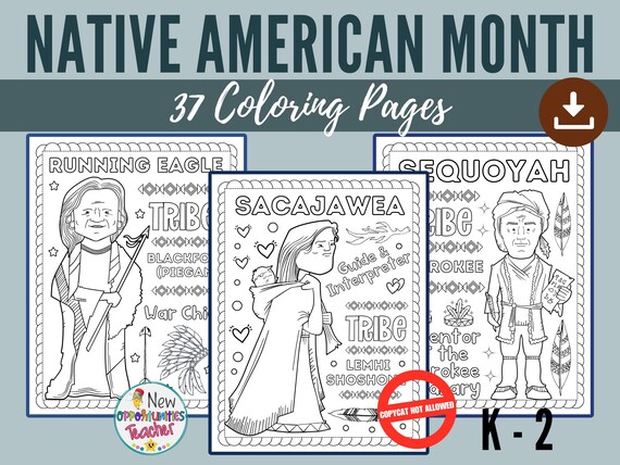 Native american heritage month coloring pages native american notable indigenous coloring sheets american indian heritage month activity download now