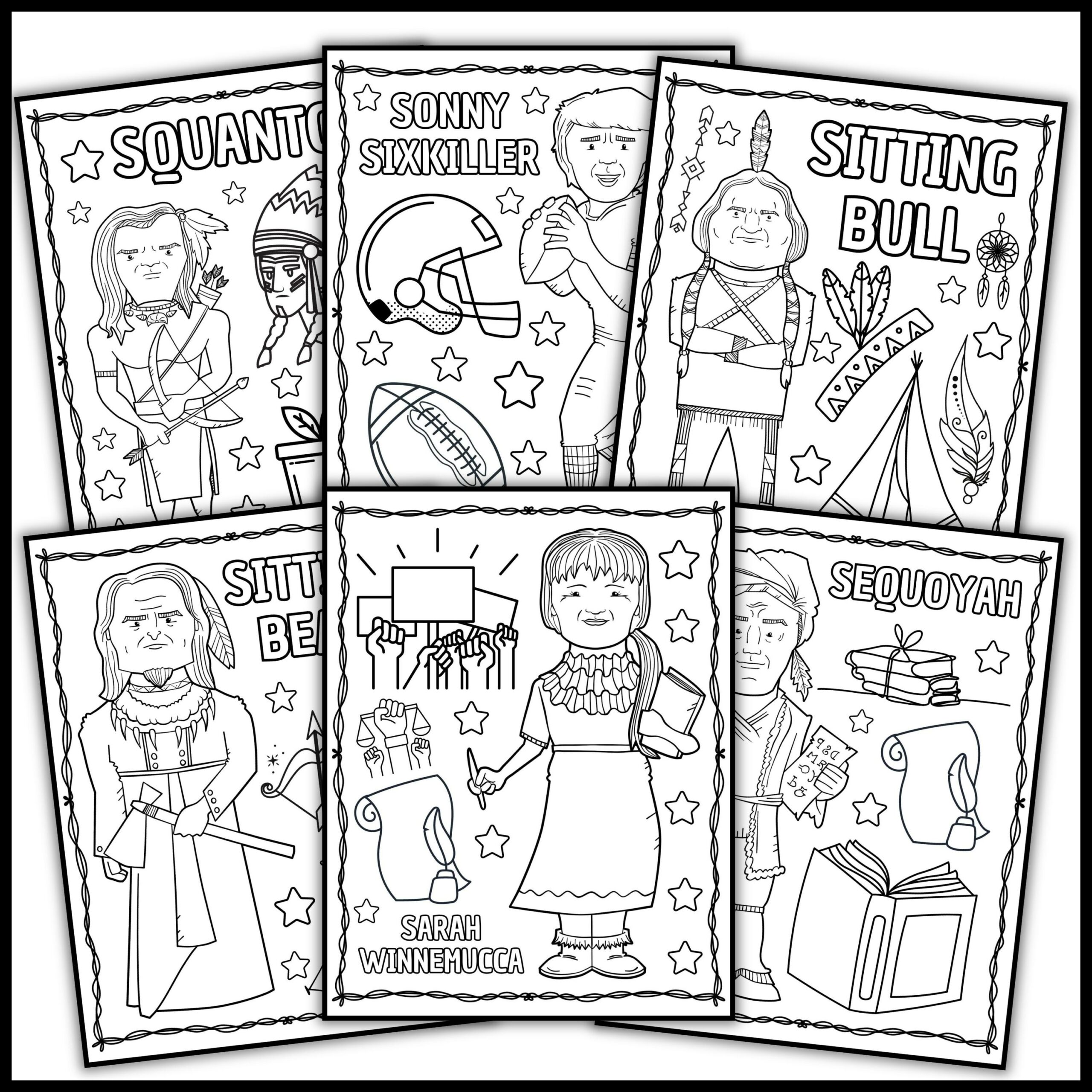 Native american heritage month coloring pages bundle off made by teachers