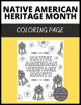 Native american heritage month coloring pageposterbulletin board