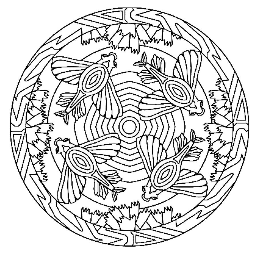 Fish coloring page mandala by dazzlingcraftshack on