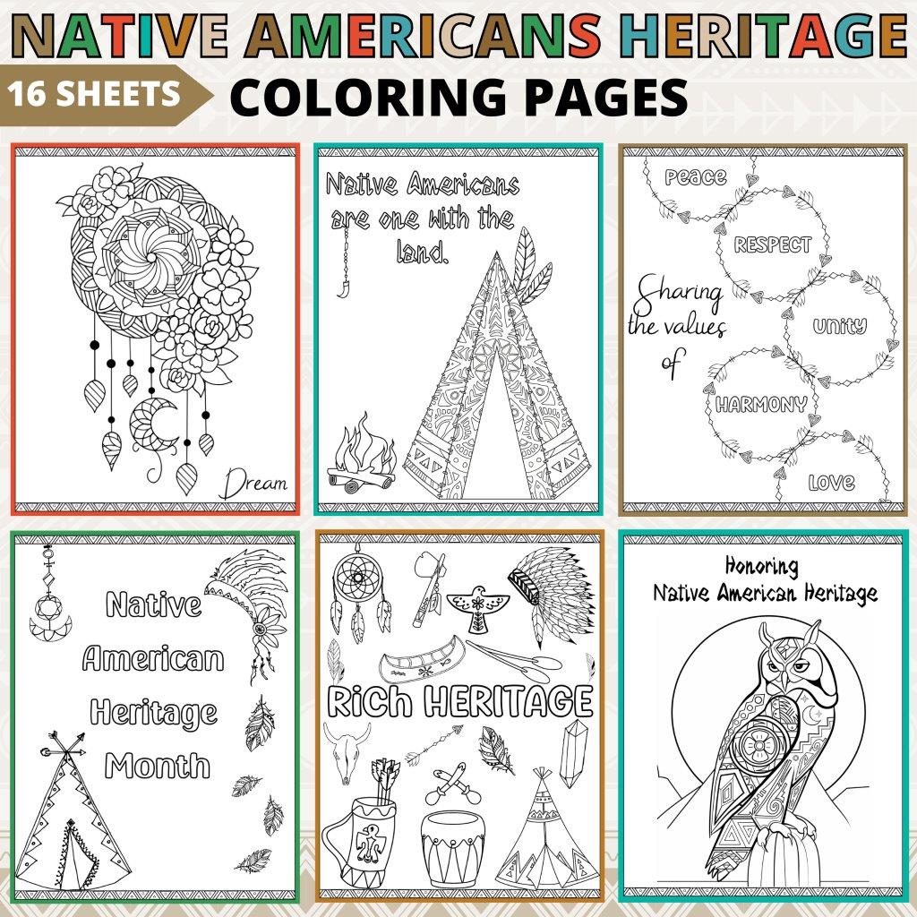 Native american heritage month coloring sheets native americans coloring pages made by teachers