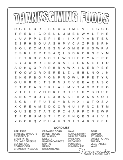 Free printable thanksgiving word search puzzles for kids