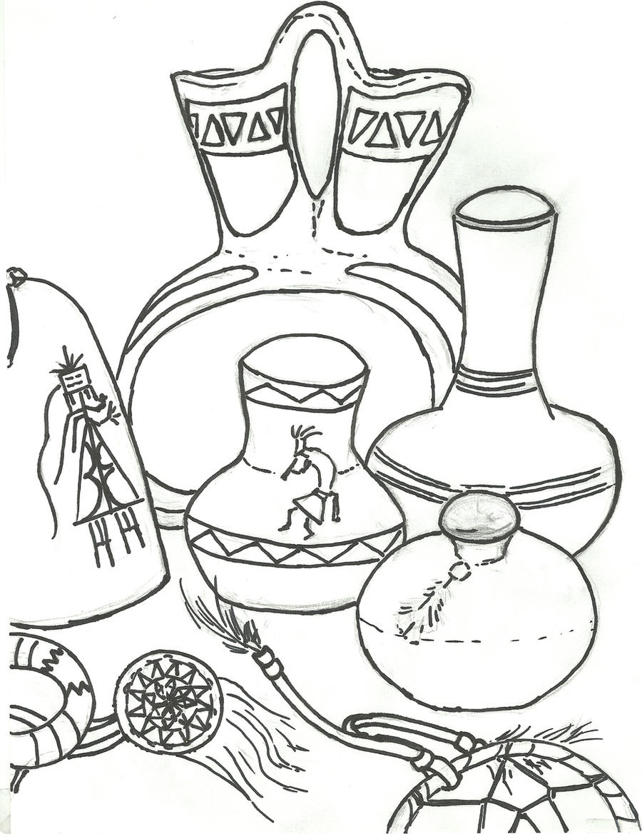 Navajo art still life drawing by haleygottardo on