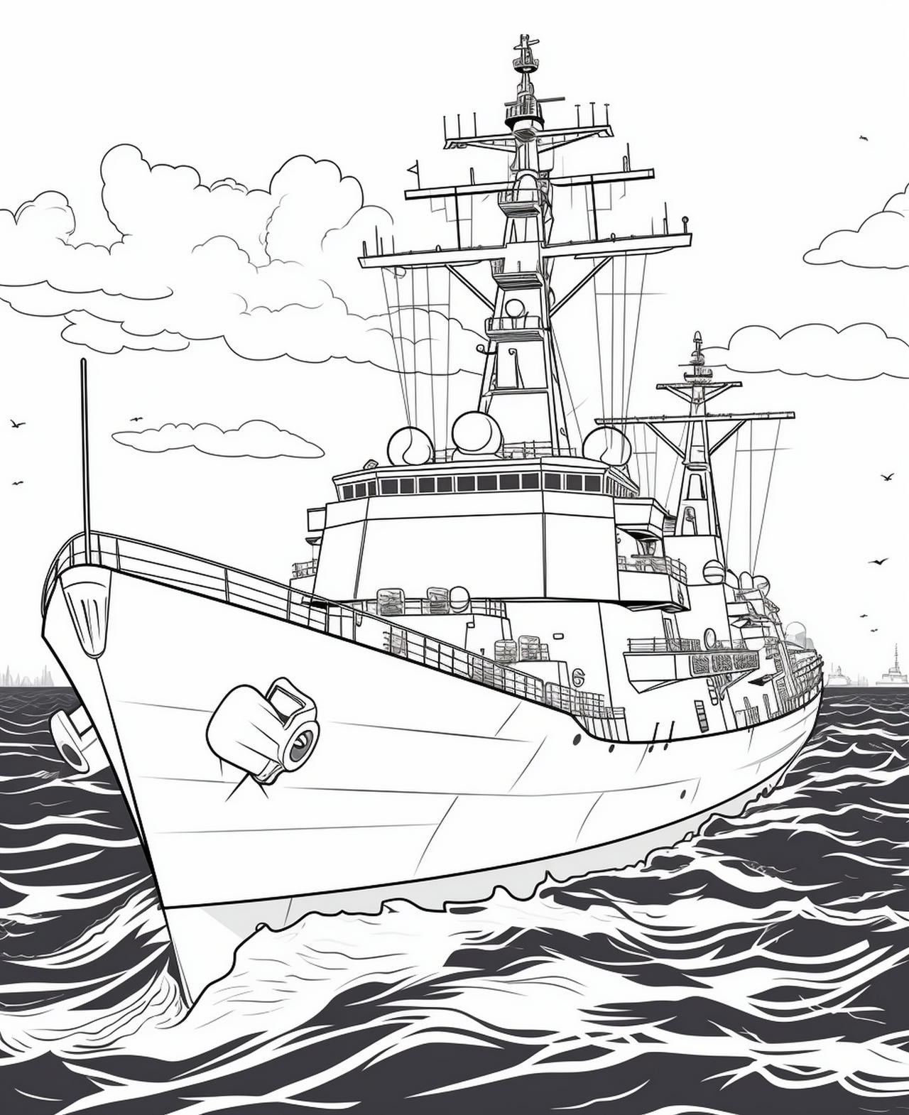 Warships coloring pages in premium quality by coloringbooksart on