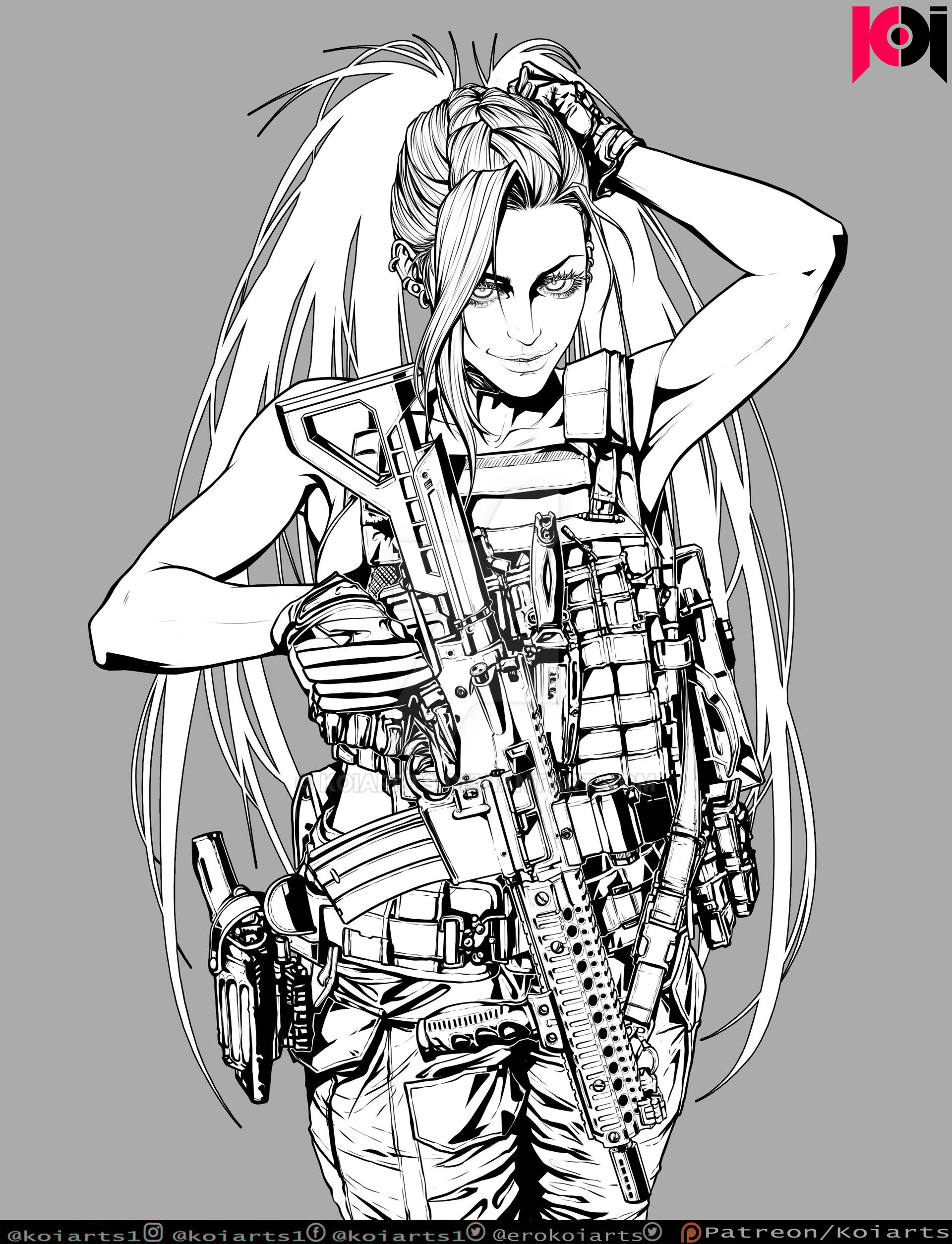 Navy seal jinx line art league of legends by koiarrts on
