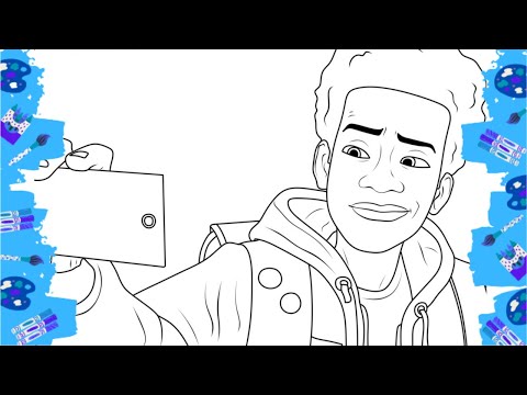 Spiderman miles morales coloring page
