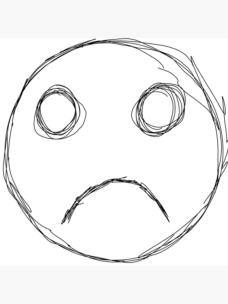 Dark and gritty sad face emoji greeting card for sale by michael stewart