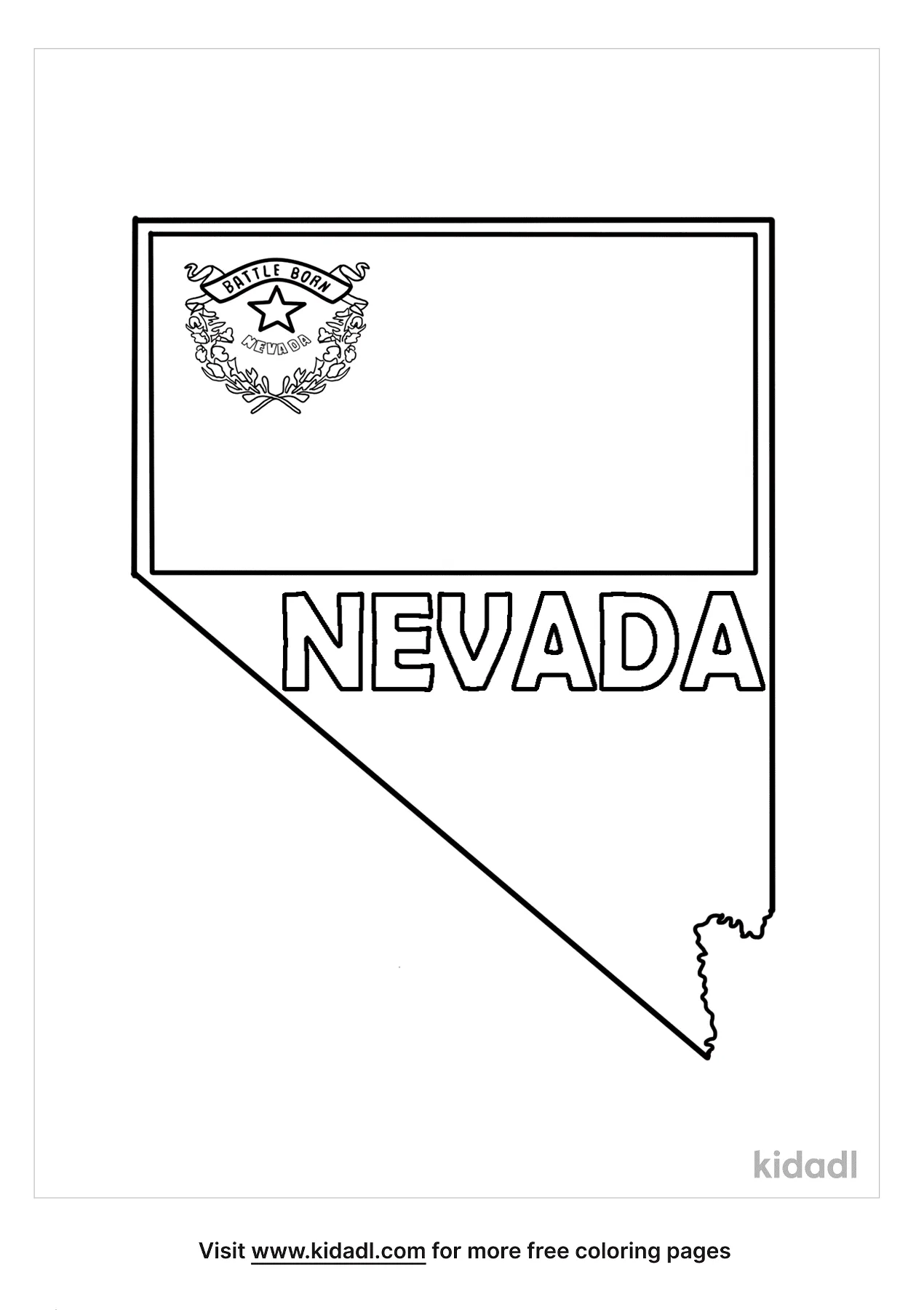 Free nevada state flag coloring page coloring page printables