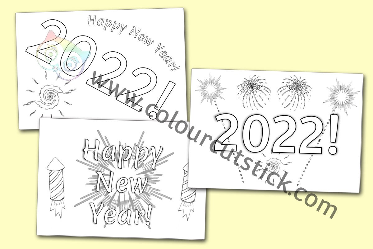Free new year colouringcoloring pages