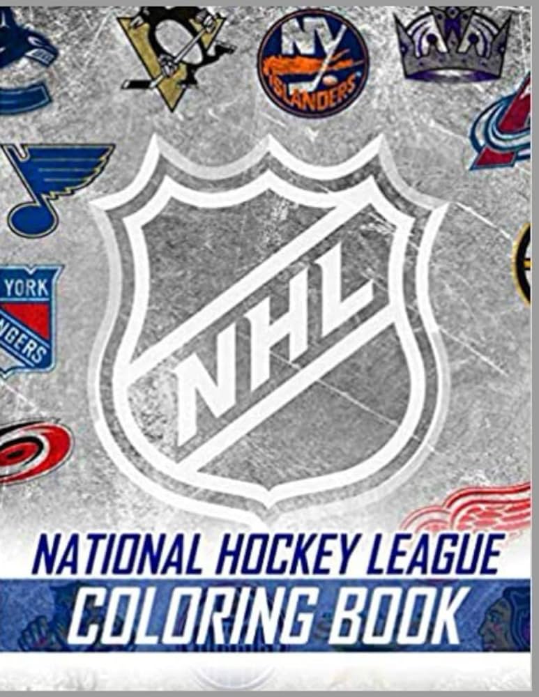 Nhl national gockey league coloring book anxiety hokey coloring books for adults and kids relaxation and stress relief coloring marya books