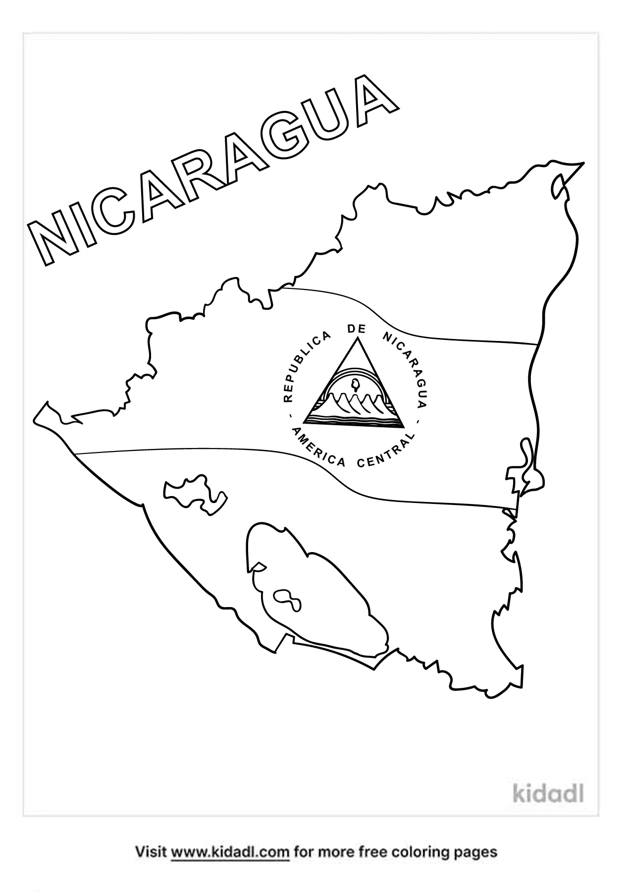 Free nicaragua flag coloring page coloring page printables