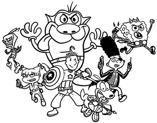 Printable nickelodeon coloring pages