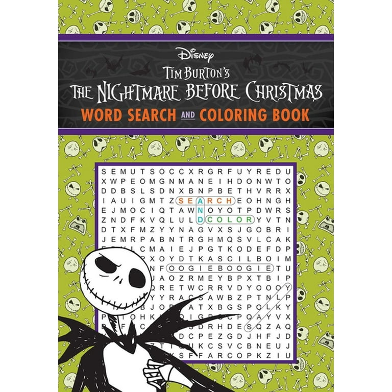 Coloring book word search disney tim burtons the nightmare before christmas word search and coloring book paperback