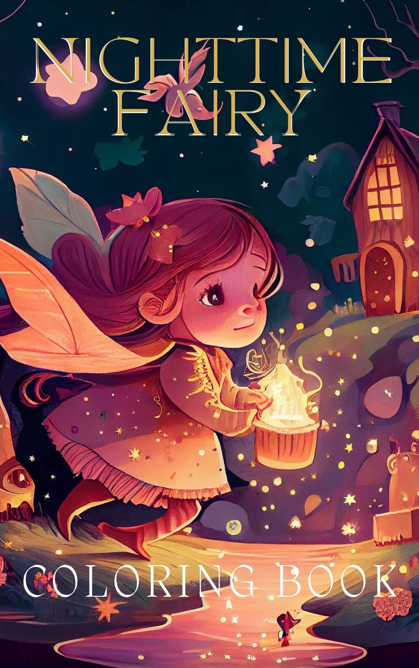 Nighttime fairy coloring book for girls features coloring pages printable pdf coloring pages