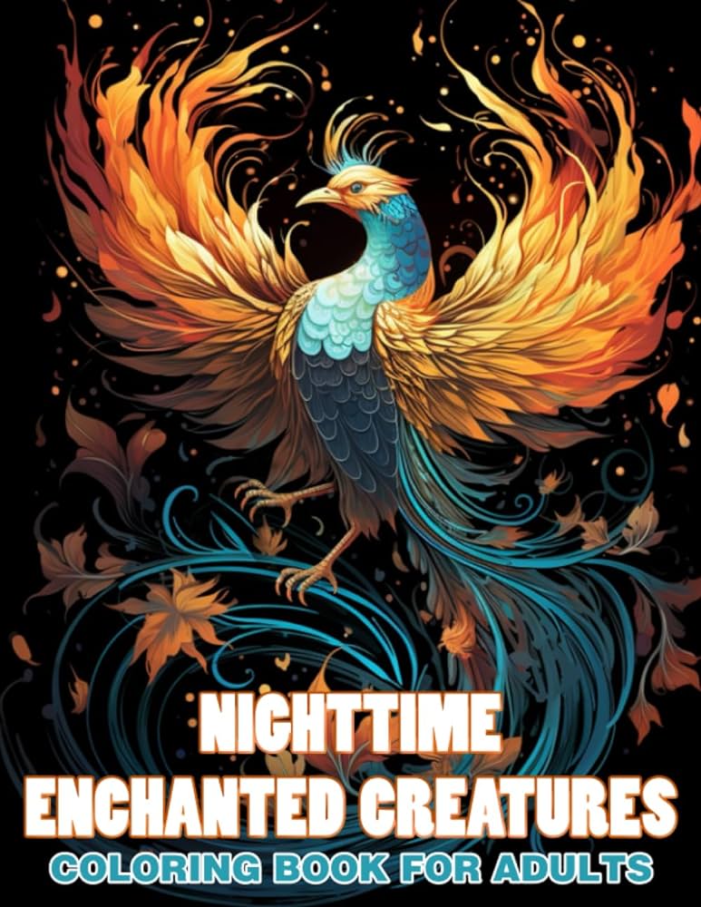 Nighttime enchanted creatures coloring books fantasy creature coloring pages isabella storm books