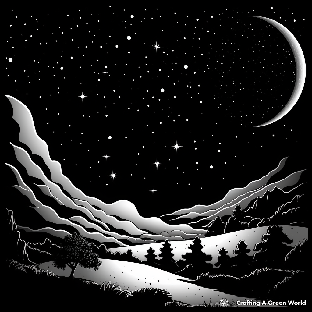 Night sky coloring pages