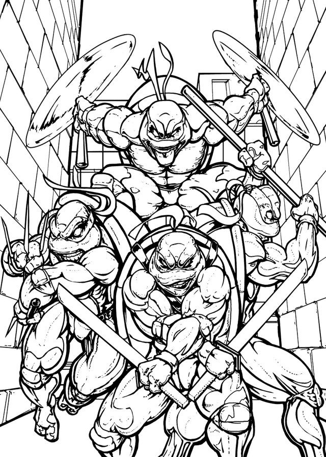 Creative ninja turtle coloring page